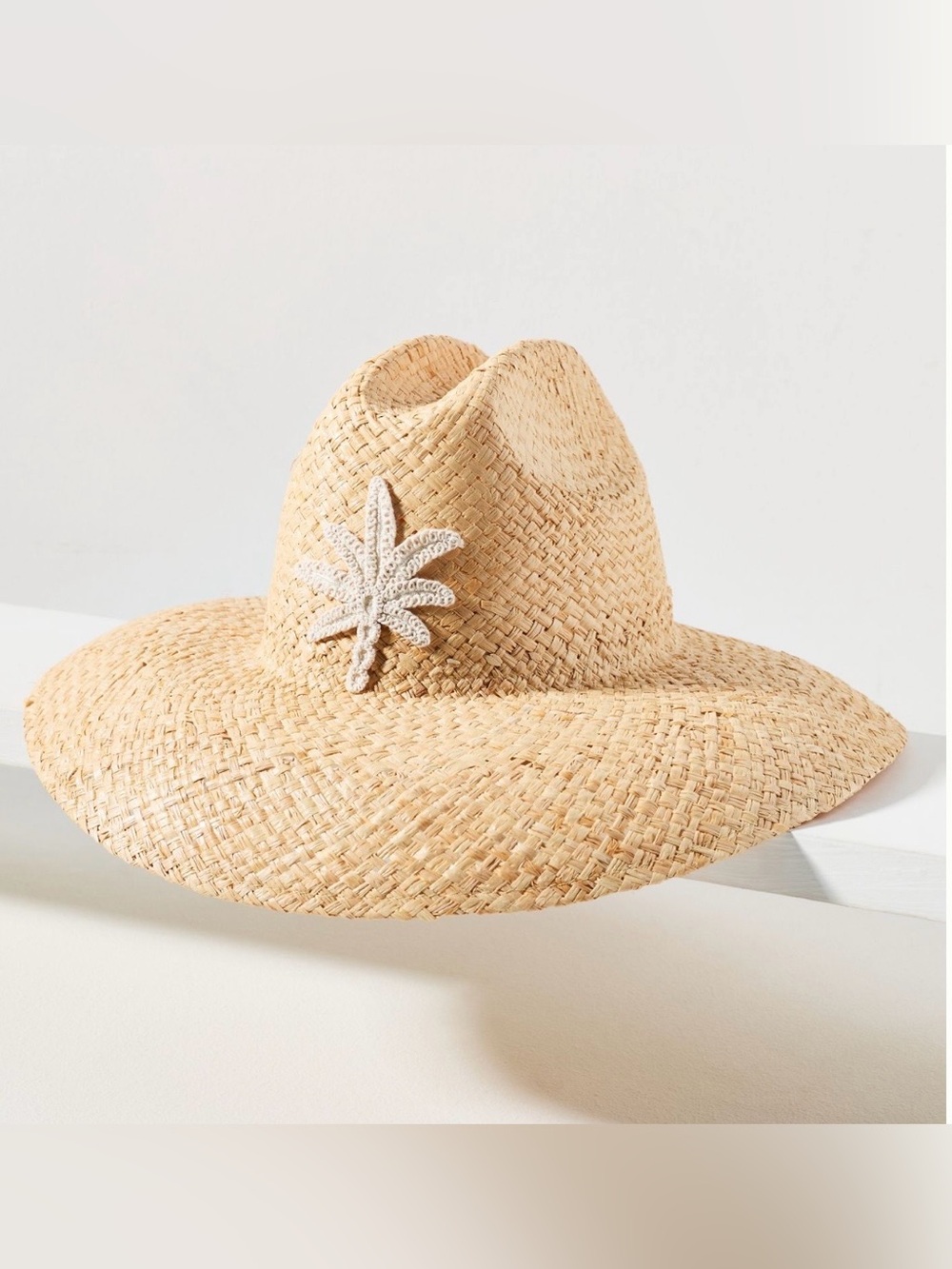 Anthropologie Wyeth Embellished Straw Rancher NEW